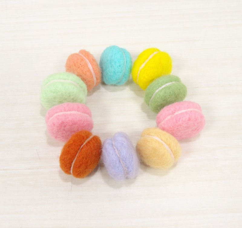 Macaron-Wool felt  (key ring or Decoration) - Items for Display - Wool Multicolor