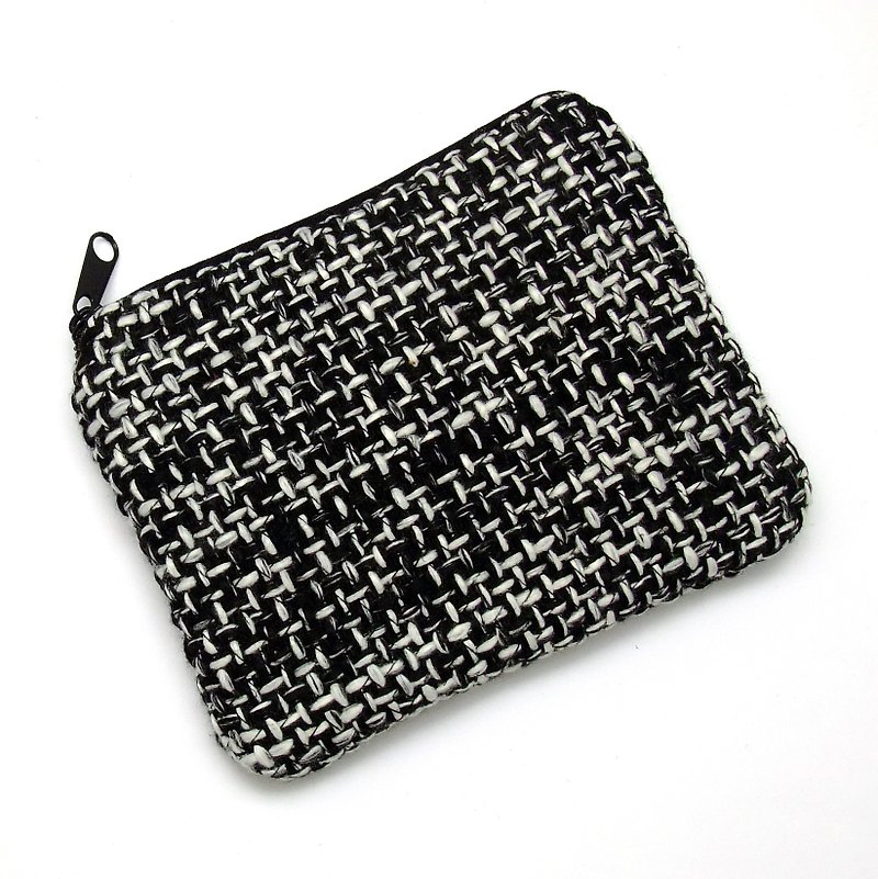 Zipper pouch / coin purse (padded) (ZS-175) - Coin Purses - Cotton & Hemp Black