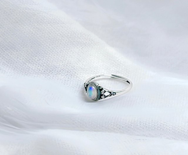 Juvelia リング　ブルーオパールsv925 再販【10月誕生石】ペルー産 ブルーオパール リング SV925