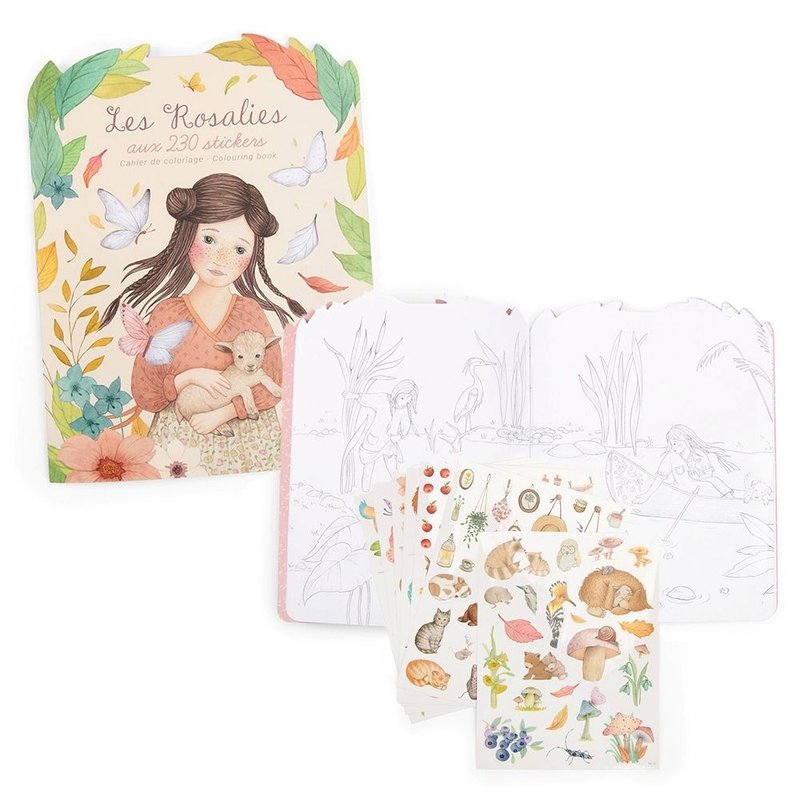 法國 Moulin Roty塗鴉貼紙冊-花朵女孩 - 寶寶/兒童玩具/玩偶 - 紙 多色