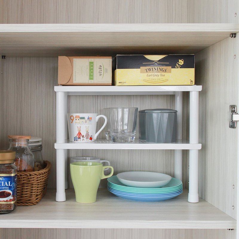 Stackable Kitchen Organizer - White/Mother's Day Gift - ชั้นวาง/ตะกร้า - วัสดุอื่นๆ ขาว