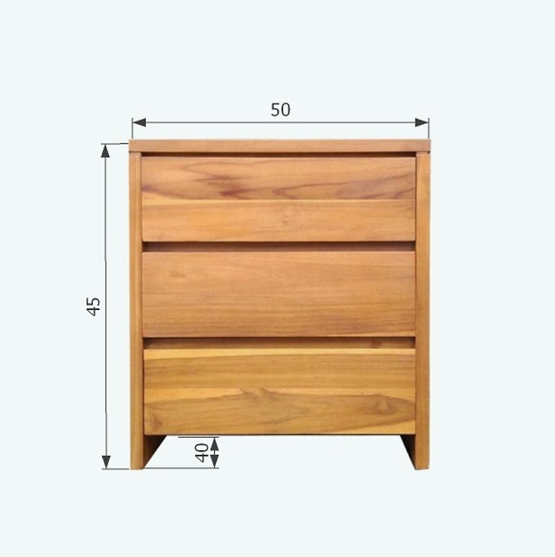 Bedside Table – Hermosa 3D三抽床頭櫃 - 其他家具 - 木頭 
