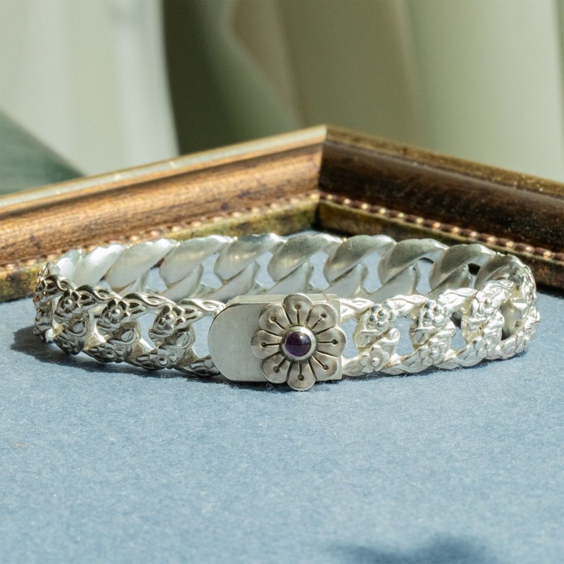 紫羅蘭花卉紫水晶手鍊 – DUDAL - 手鍊/手環 - 純銀 銀色