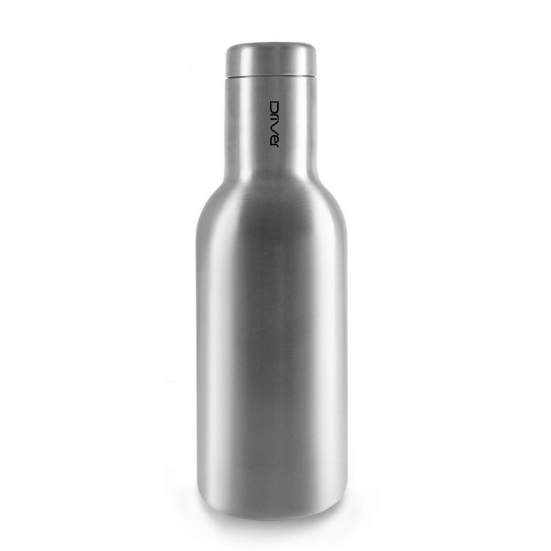 ドライバー魔法瓶580ml-ステンレス原色（kusoステッカー付き、2つのうち1つを選択） - 保温・保冷ボトル - ステンレススチール シルバー