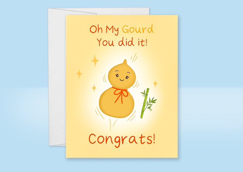 Gourd Congrats Card, Congratulations Gourd Card, Milestone Card - Cards & Postcards - Paper 