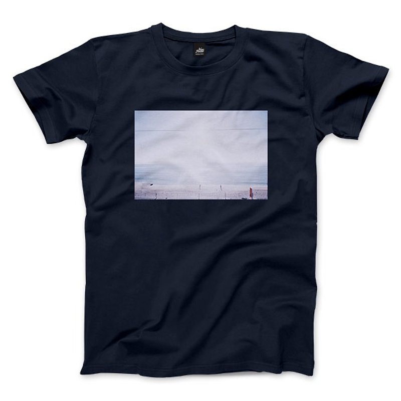 Sea-Navy-UnisexTシャツのシーン - Tシャツ メンズ - コットン・麻 ブラック