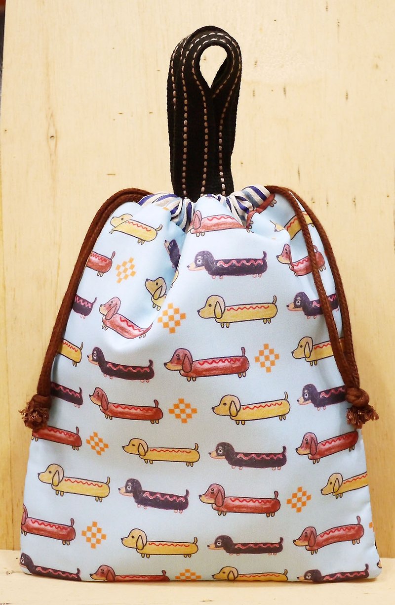 {Customizable handwritten name} Hand-painted style pattern dachshund pet dog harness pocket - Handbags & Totes - Other Materials Multicolor