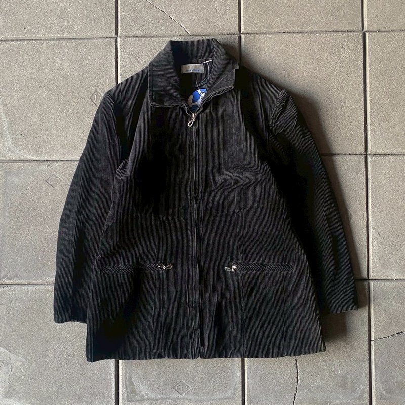 --兩光師古著--燈芯絨墊肩外套 - 男夾克/外套 - 其他材質 黑色