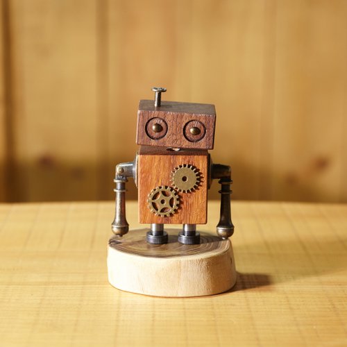 ハンドメイド木製ロボット マカ木製ロボット - ショップ machikado 置物 - Pinkoi