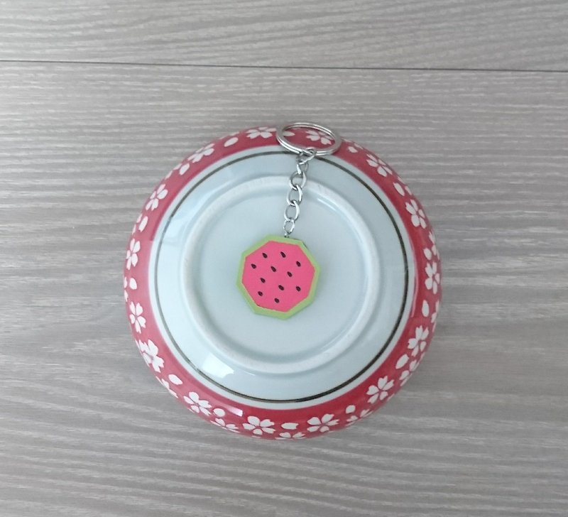 西瓜鑰匙圈 - 鑰匙圈/鎖匙扣 - 橡膠 紅色