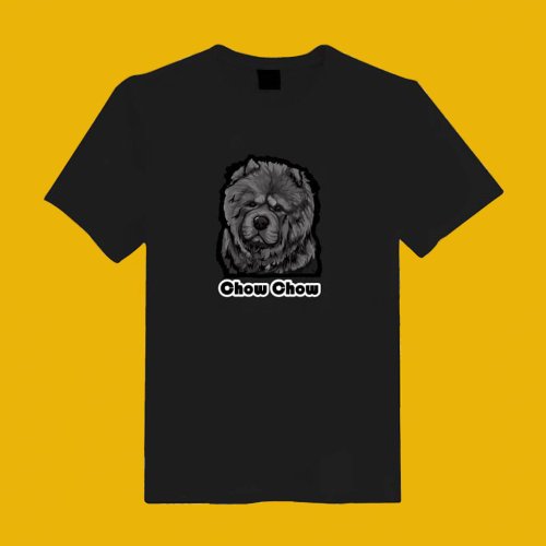 CHIC SHOP 插畫設計館 灰 鬆獅犬 插畫 原創 黑T 白T 短T 衣服 T恤 情侶裝 童裝 母子裝