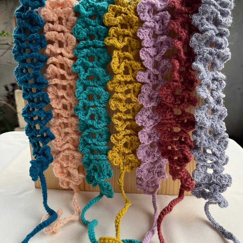 Graduation gift crocheted headband braided headband strap headband gurgling wavy solid color - เครื่องประดับผม - ผ้าฝ้าย/ผ้าลินิน หลากหลายสี