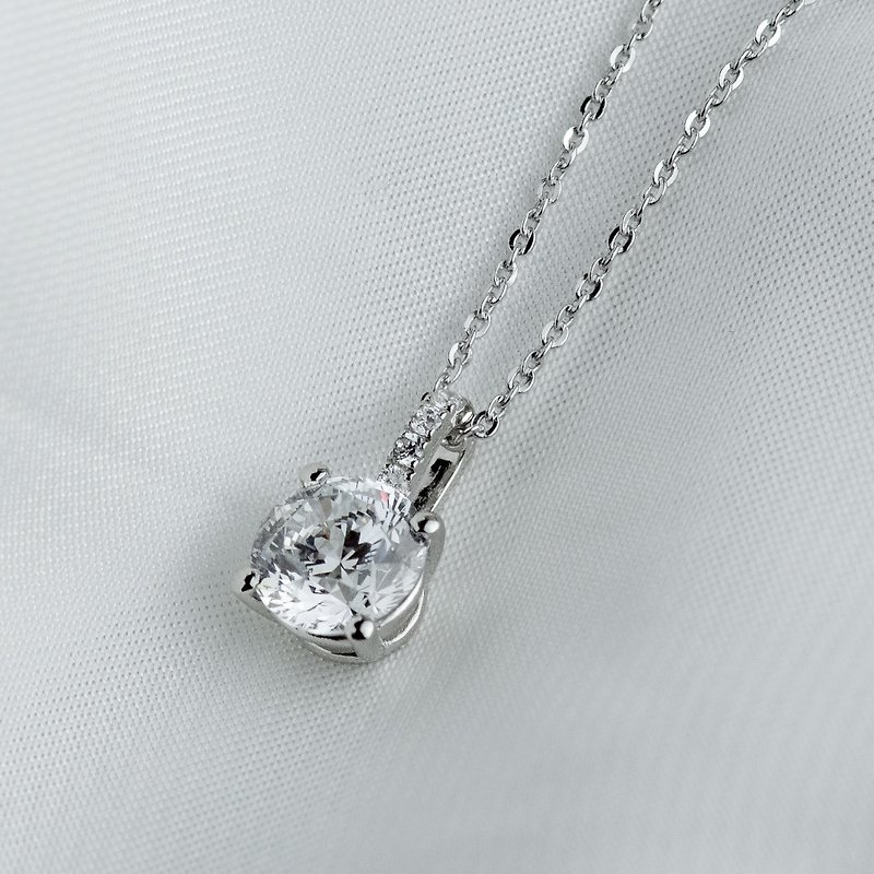 【Love continue】Diamond Necklace • 18K Gold Vermeil - Necklaces - Sterling Silver Silver