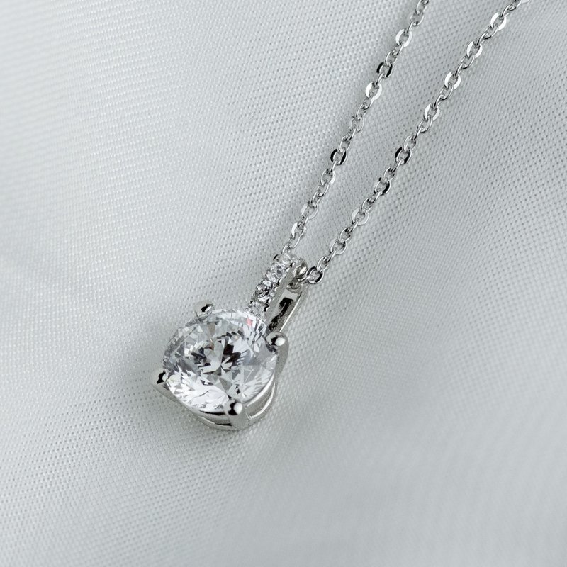 【Love continue】Diamond Necklace • 18K Gold Vermeil - สร้อยคอ - เงินแท้ สีเงิน