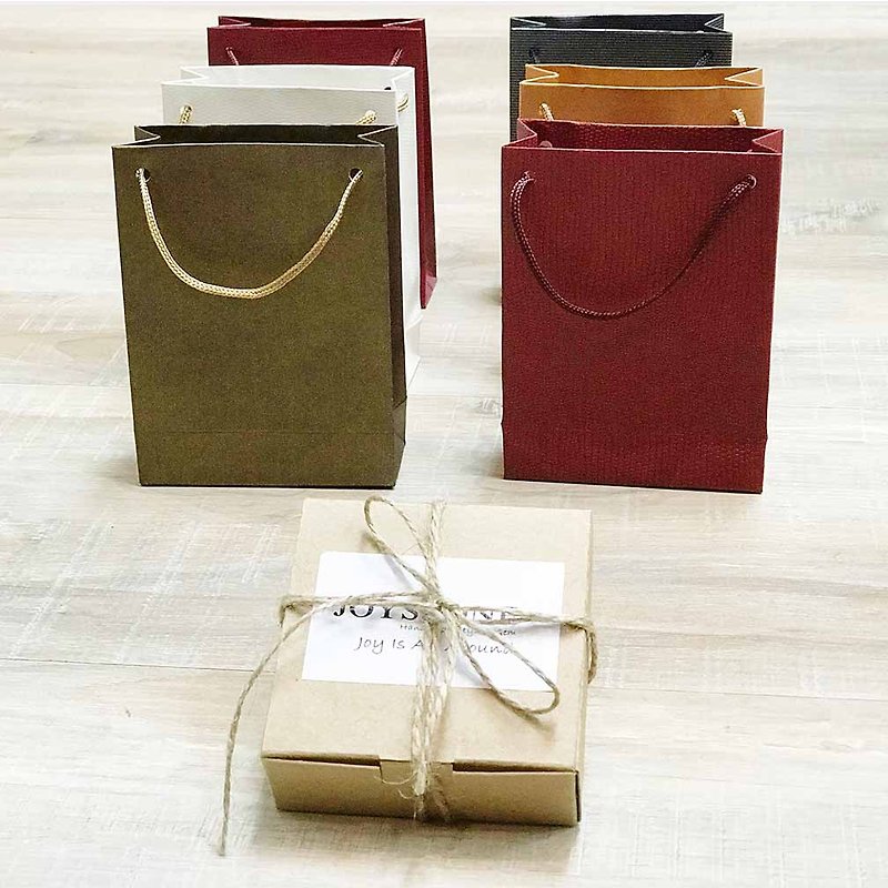 Add-On Simple Eco-Friendly Gift Box Plus Paper Loop Bag Jewellery Gift Packaging - Gift Wrapping & Boxes - Paper Khaki