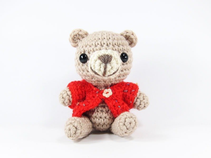 Coke bear - bear - doll - Stuffed Dolls & Figurines - Wool Brown