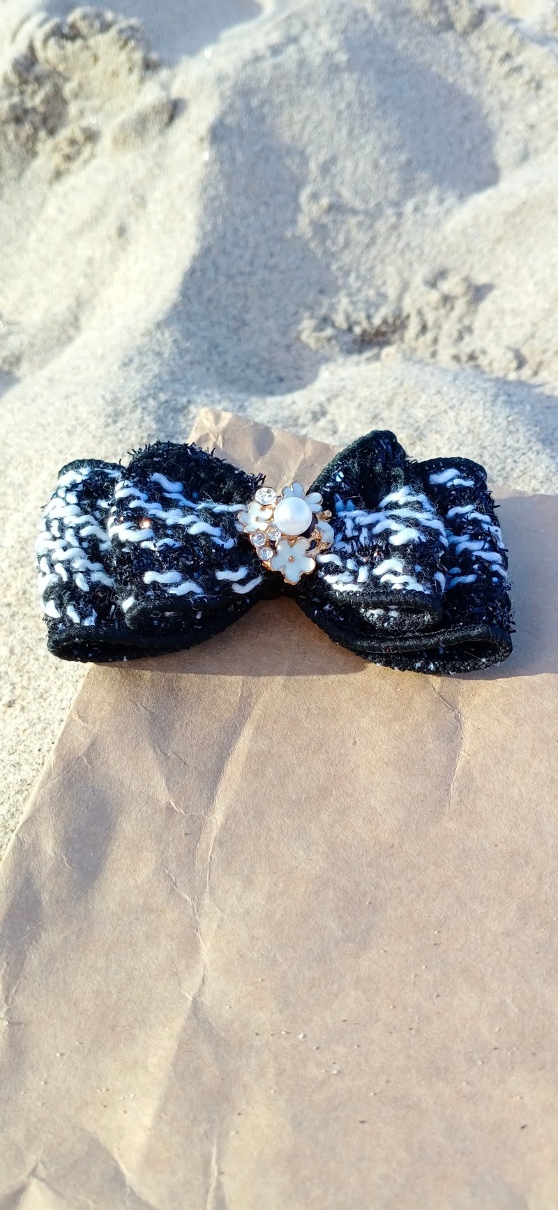 [Black/Small Xiangfeng Stereo Bow Banana Clip] Intersecting Clip Hair Tie Hair Clip French Clip - เครื่องประดับผม - วัสดุอื่นๆ สีดำ