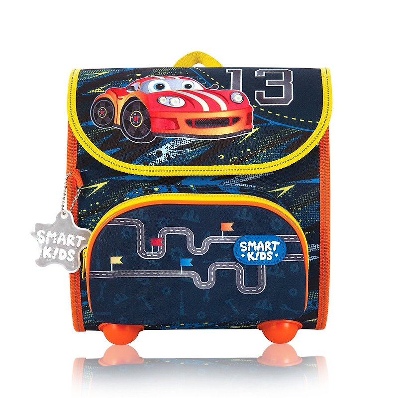 Tiger Family Nursery Schoolbag - Car Racing + [Gifts] Boxed 2B Large Triangle Pencil (6 Pack) - Backpacks - Other Materials Black