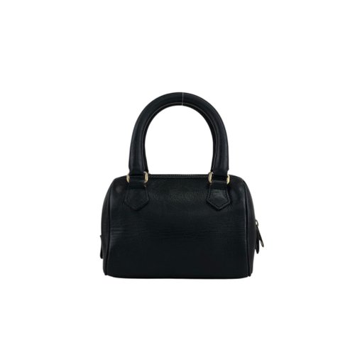 ⭐️ 極美品 CELINE セリーヌ レザー ハンドバッグ ブラック 鑑定済 日本直送 名牌中古包 】CELINE セリーヌ ハンドバッグ ブラック レザー