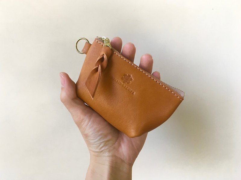 JAPAN leather Nume leather mini pouch barco camel - ที่ห้อยกุญแจ - หนังแท้ สีกากี