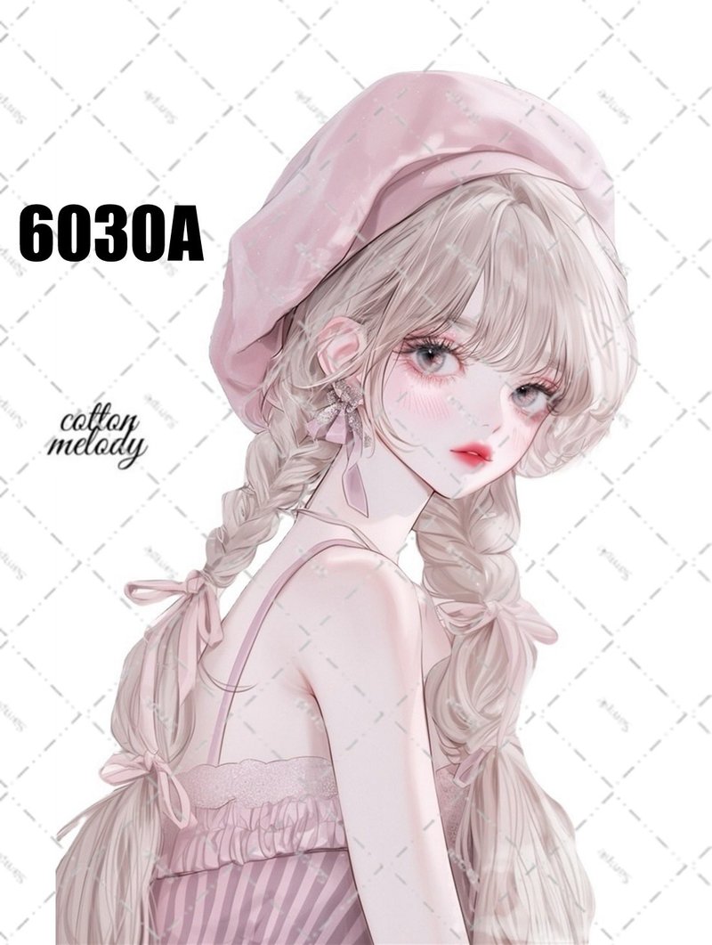 original sticker no.6030A 人物ステッカー オリジナルステッカー 人物ステッカー 女の子ステッカー オリジナル人物ステッカー - 貼紙 - 紙 
