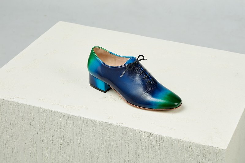 HTHREE オックスフォードヒール / グラデーション / ネス湖ブルー - 革靴 - 革 