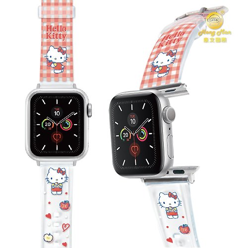 HongMan康文國際 三麗鷗系列 Hello Kitty Apple Watch PVC 果凍透明錶帶 KT 蘋果