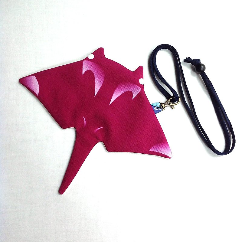 設計款MR142 - 【可放悠遊卡】鬼蝠魟造型零錢包#桃紅 - 散紙包 - 其他材質 紫色