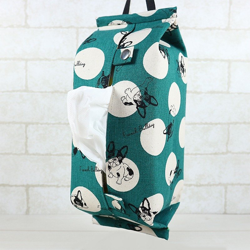 Hanging Toilet Paper Cover - Bulldog (Green) - Tissue Boxes - Cotton & Hemp Green