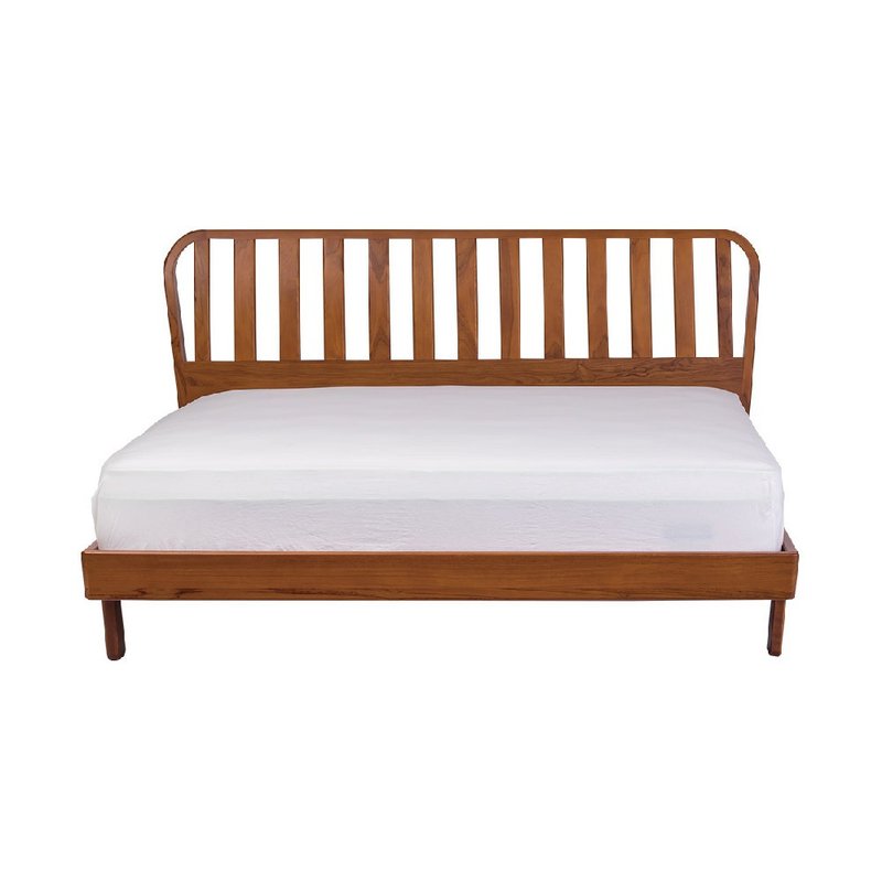 Nordic style 6x6.2 feet crown double solid wood bed frame WMBS50T1 - Other Furniture - Wood 