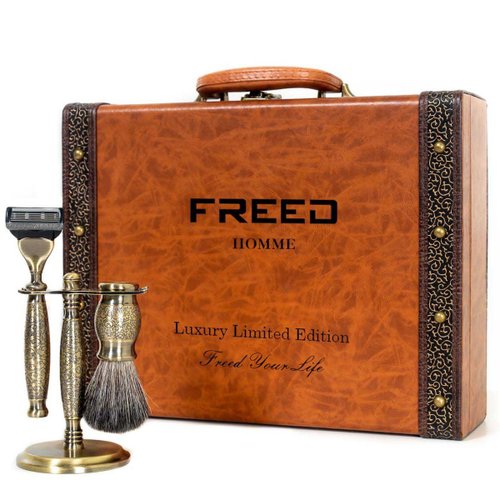 FREED 【FREED】豪華典藏版刮鬍刀禮盒-仿古銅蝕刻雕花 現貨 客製化刻字