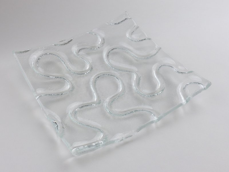アイコン湾曲したガラス板側20x20cm-95003 - 小皿 - ガラス 