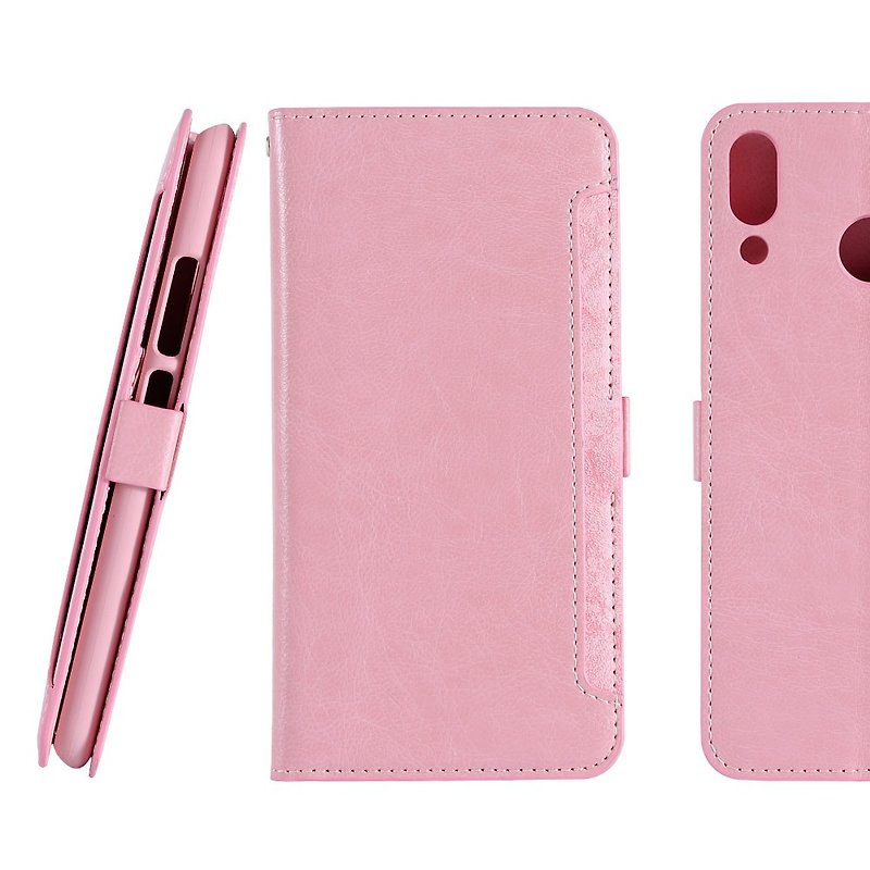 ASUS ZenFone 5 Front Retractable Side Lift Leather Case - Powder (4716779659610) - Phone Cases - Faux Leather Pink