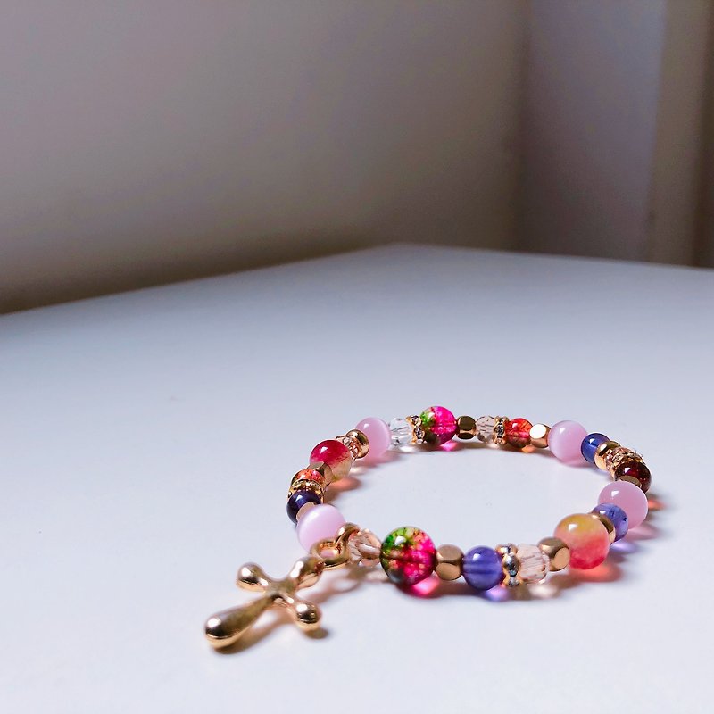 Happy Seeing Sakura Opal Purple Chalcedony Mineral Bracelet - Bracelets - Gemstone Purple