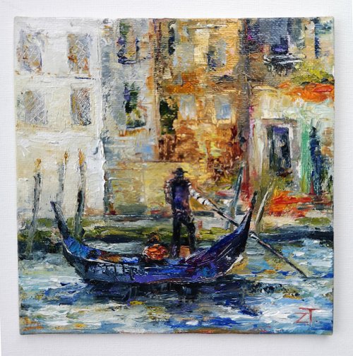 Venice Oil Painting, selling Impressionist, Canal Painting, Wood Canvas, Interior Decor, Wall Art , Artwork, Rêves de Venise