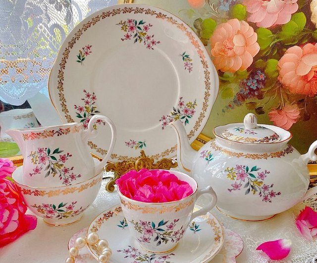 1957 British Royal Grafton Handpainted Floral Afternoon Tea Snack ...