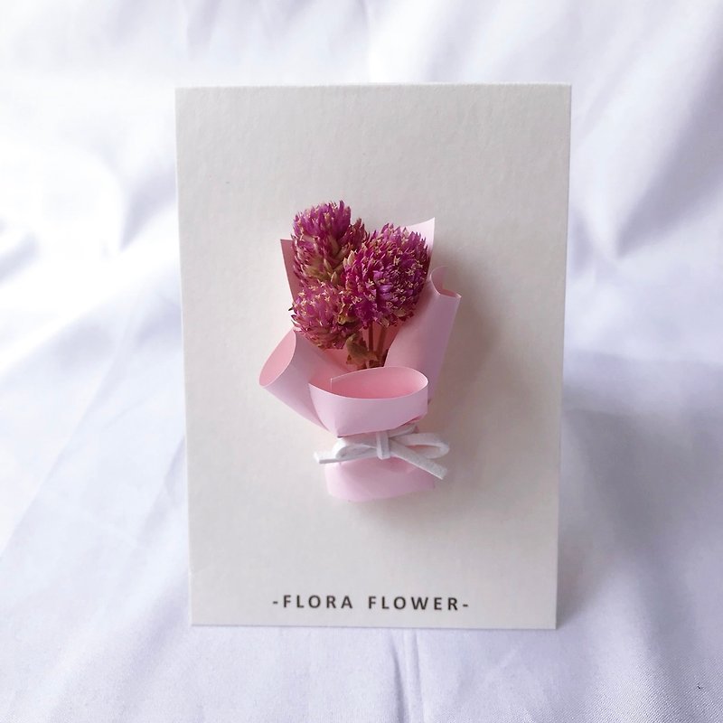 Dry Flower Card - Hermes Paper / Dry Flower / Handmade Card / Birthday Card / Opening Card / Greeting Card - Cards & Postcards - Plants & Flowers Pink