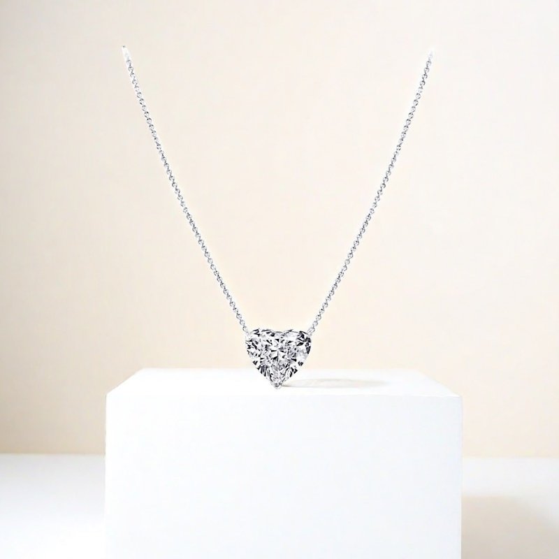 love clavicle chain - Necklaces - Diamond White