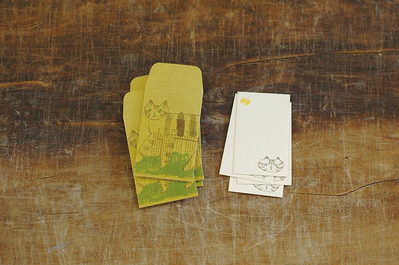 Classiky TORANEKO BONBON Mini Envelope + Card Set (S)【Cat (99212-01)】 - การ์ด/โปสการ์ด - กระดาษ หลากหลายสี