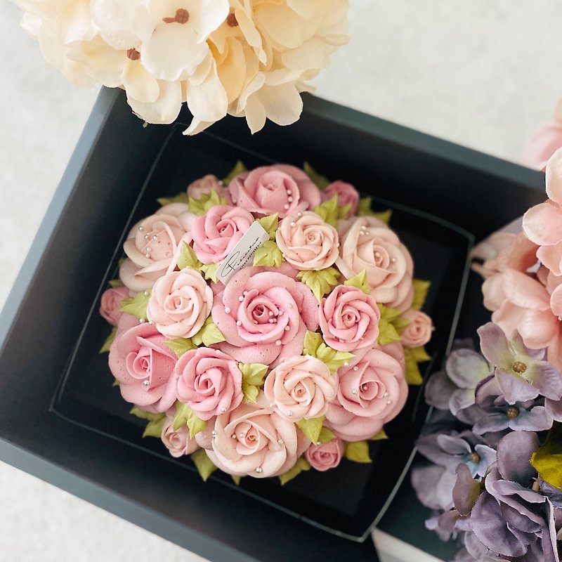 [Exclusive Cake] 6-inch Rose Waltz/Rose Flower Cake/Birthday Cake/Resume delivery after 5/17 - เค้กและของหวาน - อาหารสด สึชมพู