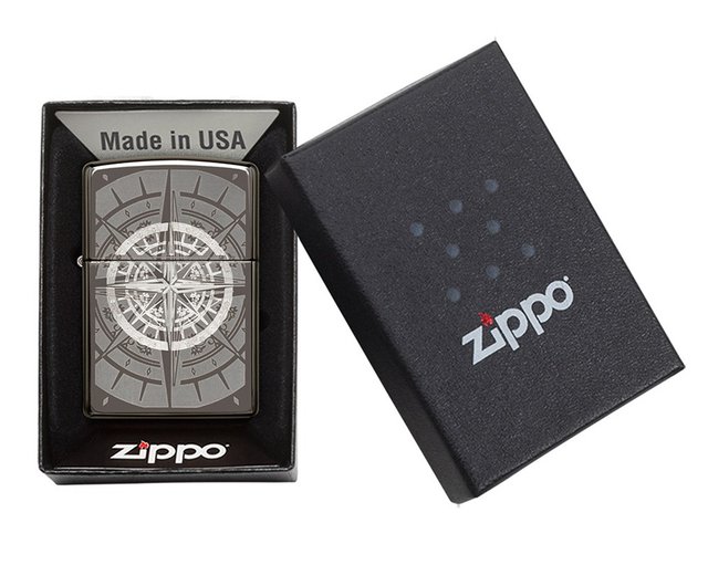 ZIPPO official flagship store] Black Ice Compass Windproof Lighter 