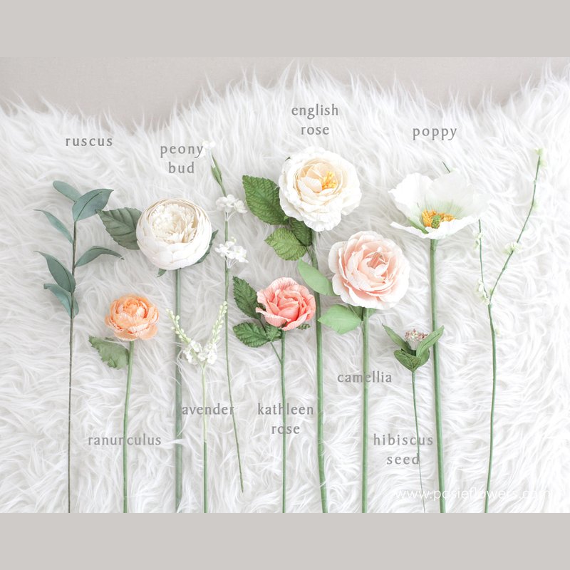 DELICATED | Paper Flower Bridal Bouquet - 木工/竹藝/紙雕 - 紙 橘色