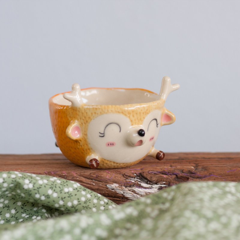 The Happy  fawn (coffee cup/tea cup) - 咖啡杯/馬克杯 - 陶 