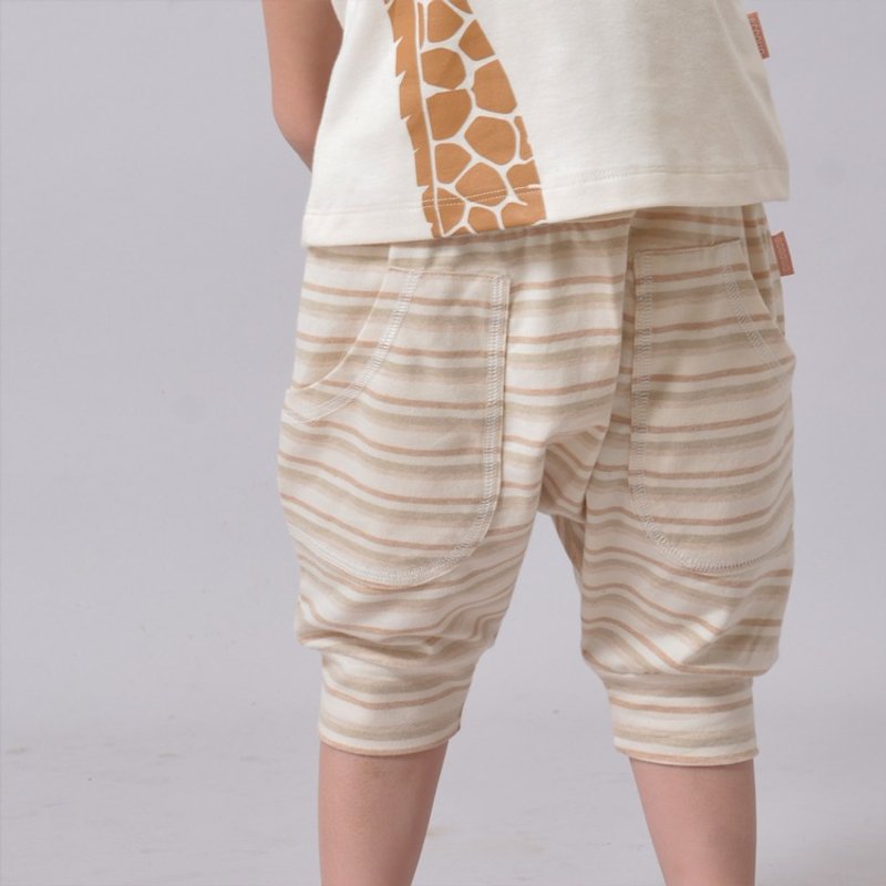 [Ecoolla] Organic Cotton Flying Squirrel Cropped Pants_Color Cotton Strips|Made in Taiwan| - Other - Cotton & Hemp 
