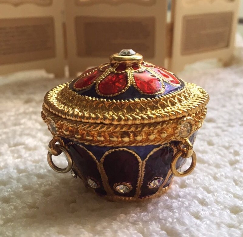 Gorgeous painted enamel jewelry box, jewelry box, ring box 006 - อื่นๆ - โลหะ 