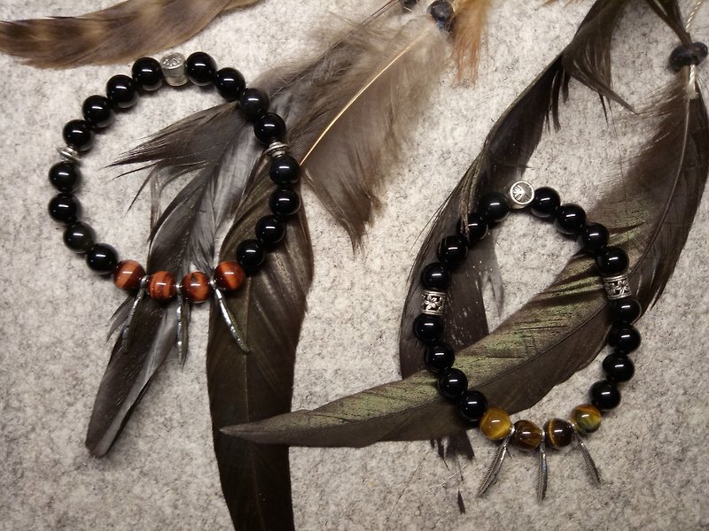 Indian vows (two entries) / natural stone x brass bracelet - Bracelets - Gemstone 