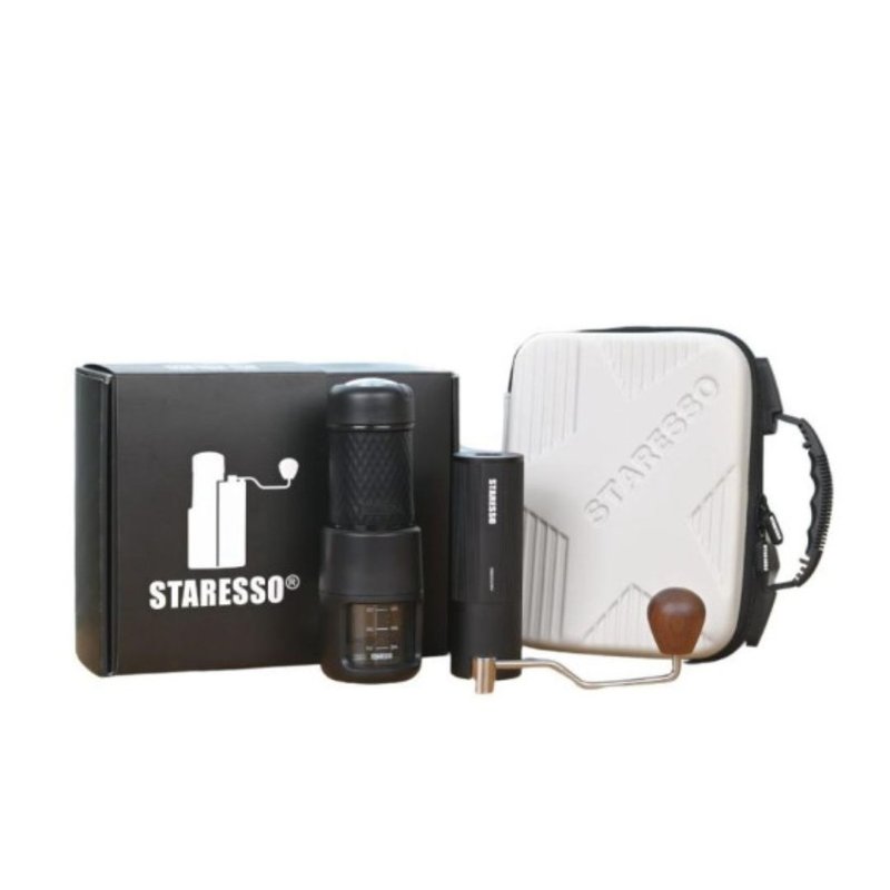 [Classic hand brew set] Staresso D-6 grinder & SP200 coffee machine outdoor/gift - เครื่องทำกาแฟ - โลหะ สีดำ