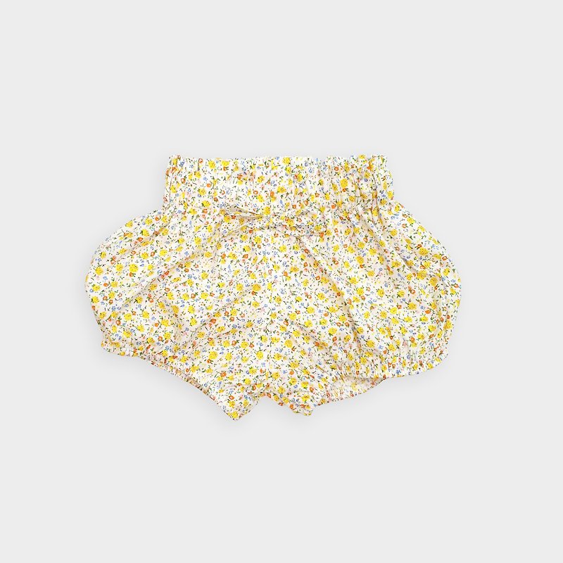 Australia imported children's clothing-HEIDI SHORT PANTS Heidi yellow floral shorts - กางเกง - ผ้าฝ้าย/ผ้าลินิน สีเหลือง