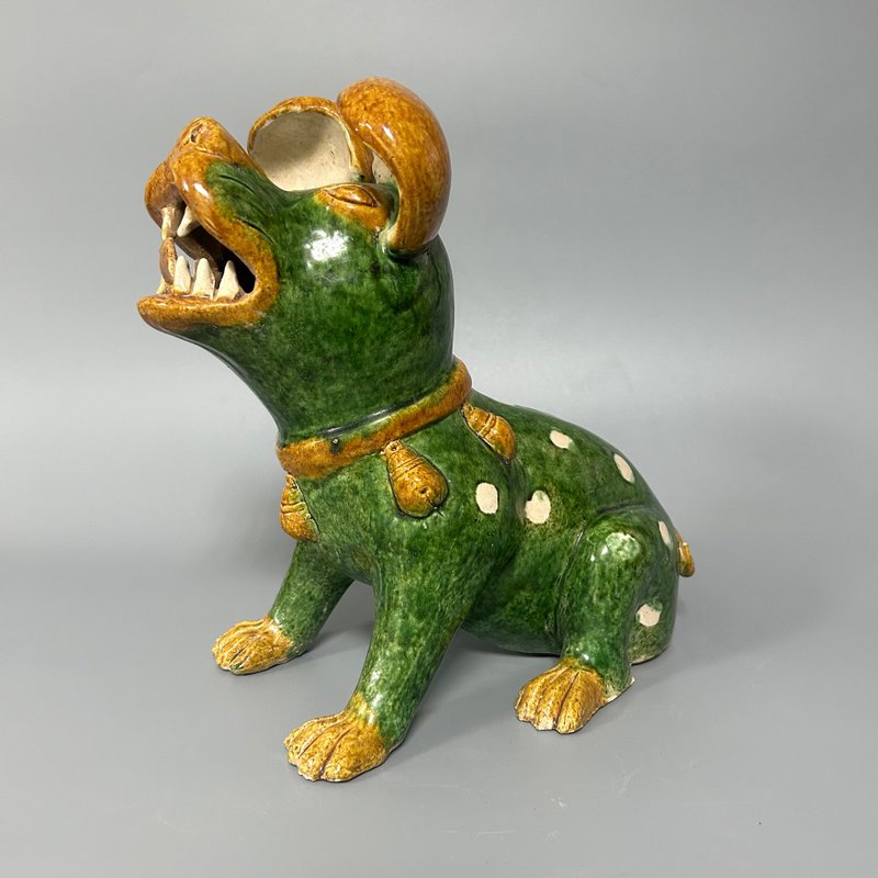 唐綠釉犬俑 - 擺飾/家飾品 - 陶 卡其色