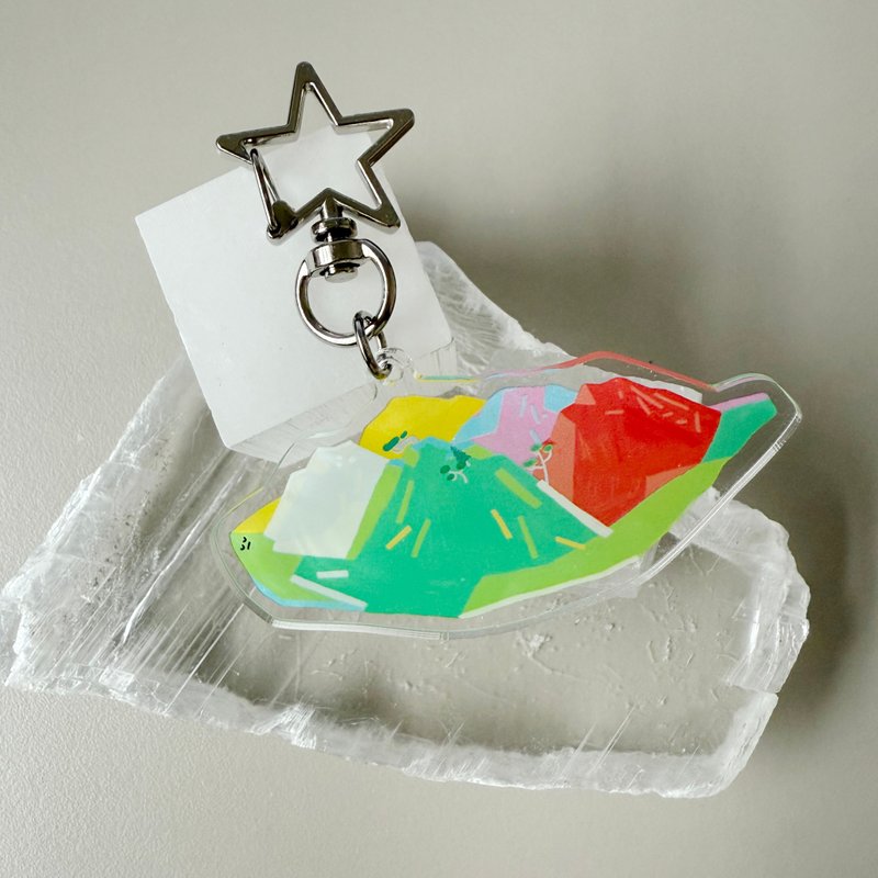 台灣大山-壓克力星星鑰匙圈 - 鑰匙圈/鑰匙包 - 壓克力 多色